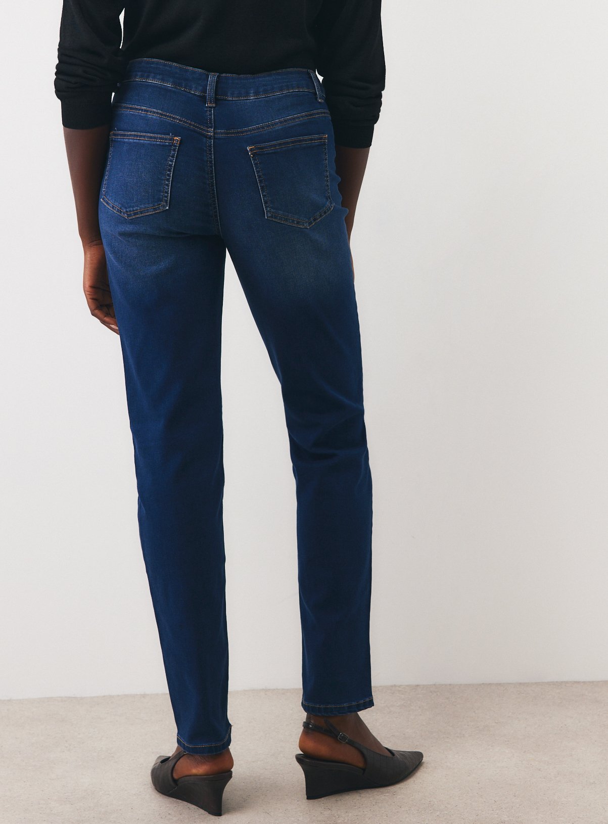 Dark Denim Straight Leg Jeans 24L - Image 4 thumbnail